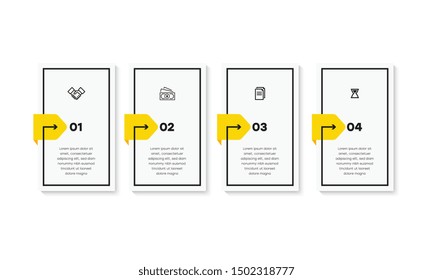 Infographic. Vector Infographic design template with icons and 4 numbers options or steps. Can be used for process diagram, presentations, workflow layout, banner, flow chart, info graph.