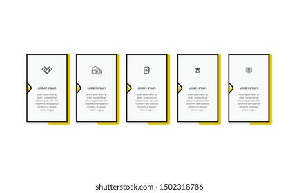 Infographic. Vector Infographic design template with icons and 5 numbers options or steps. Can be used for process diagram, presentations, workflow layout, banner, flow chart, info graph.