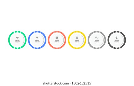 Infographic. Vector Infographic design template with icons and 6 numbers options or steps. Can be used for process diagram, presentations, workflow layout, banner, flow chart, info graph.