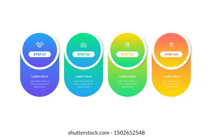 Infographic. Vector Infographic design template with icons and 4 numbers options or steps. Can be used for process diagram, presentations, workflow layout, banner, flow chart, info graph.
