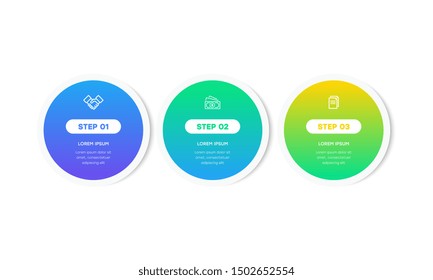 Infographic. Vector Infographic design template with icons and 3 numbers options or steps. Can be used for process diagram, presentations, workflow layout, banner, flow chart, info graph.