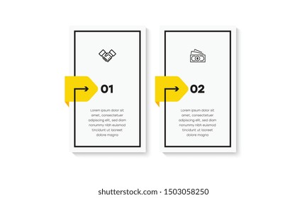 Infographic. Vector Infographic design template with icons and 2 numbers options or steps. Can be used for process diagram, presentations, workflow layout, banner, flow chart, info graph.