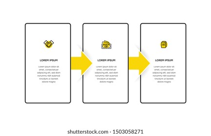 Infographic. Vector Infographic design template with icons and 3 numbers options or steps. Can be used for process diagram, presentations, workflow layout, banner, flow chart, info graph.
