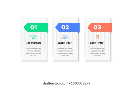 Infographic. Vector Infographic design template with icons and 3 numbers options or steps. Can be used for process diagram, presentations, workflow layout, banner, flow chart, info graph.