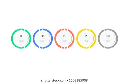 Infographic. Vector Infographic design template with icons and 5 numbers options or steps. Can be used for process diagram, presentations, workflow layout, banner, flow chart, info graph.