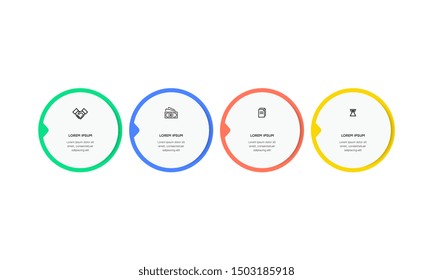 Infographic. Vector Infographic design template with icons and 4 numbers options or steps. Can be used for process diagram, presentations, workflow layout, banner, flow chart, info graph.