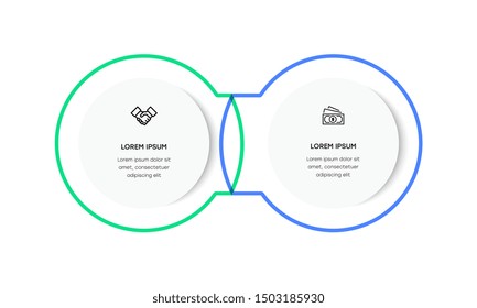 Infographic. Vector Infographic design template with icons and 2 numbers options or steps. Can be used for process diagram, presentations, workflow layout, banner, flow chart, info graph.