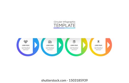 Infographic. Vector Infographic design template with icons and 4 numbers options or steps. Can be used for process diagram, presentations, workflow layout, banner, flow chart, info graph.