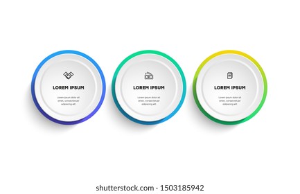 Infographic. Vector Infographic design template with icons and 3 numbers options or steps. Can be used for process diagram, presentations, workflow layout, banner, flow chart, info graph.