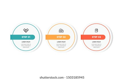 Infographic. Vector Infographic design template with icons and 3 numbers options or steps. Can be used for process diagram, presentations, workflow layout, banner, flow chart, info graph.