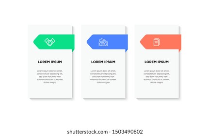 Infographic. Vector Infographic design template with icons and 3 numbers options or steps. Can be used for process diagram, presentations, workflow layout, banner, flow chart, info graph.