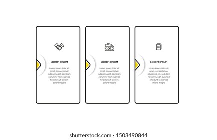 Infographic. Vector Infographic design template with icons and 3 numbers options or steps. Can be used for process diagram, presentations, workflow layout, banner, flow chart, info graph.