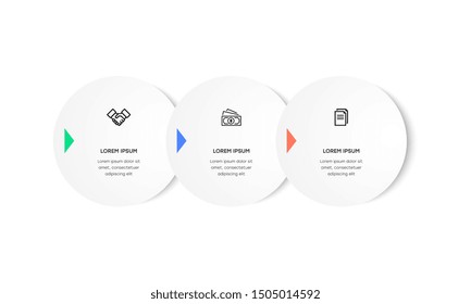 Infographic. Vector Infographic design template with icons and 3 numbers options or steps. Can be used for process diagram, presentations, workflow layout, banner, flow chart, info graph.