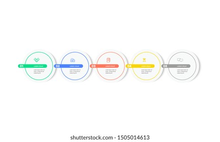 Infographic. Vector Infographic design template with icons and 5 numbers options or steps. Can be used for process diagram, presentations, workflow layout, banner, flow chart, info graph.