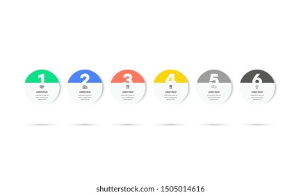 Infographic. Vector Infographic design template with icons and 6 numbers options or steps. Can be used for process diagram, presentations, workflow layout, banner, flow chart, info graph.