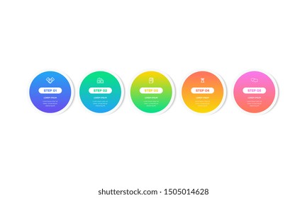 Infographic. Vector Infographic design template with icons and 5 numbers options or steps. Can be used for process diagram, presentations, workflow layout, banner, flow chart, info graph.