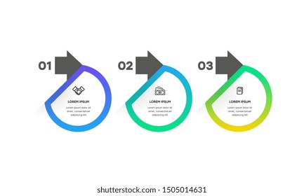 Infographic. Vector Infographic design template with icons and 3 numbers options or steps. Can be used for process diagram, presentations, workflow layout, banner, flow chart, info graph.