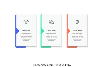 Infographic. Vector Infographic design template with icons and 3 numbers options or steps. Can be used for process diagram, presentations, workflow layout, banner, flow chart, info graph.