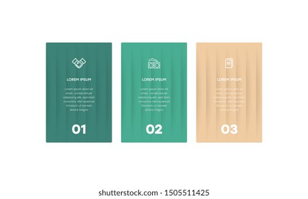 Infographic. Vector Infographic design template with icons and 3 numbers options or steps. Can be used for process diagram, presentations, workflow layout, banner, flow chart, info graph.