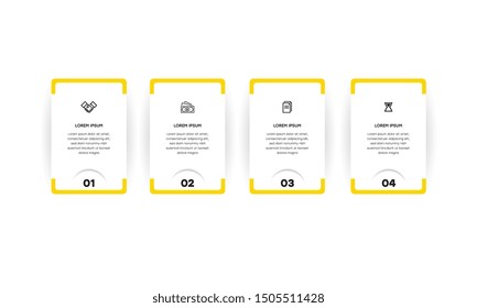 Infographic. Vector Infographic design template with icons and 4 numbers options or steps. Can be used for process diagram, presentations, workflow layout, banner, flow chart, info graph.