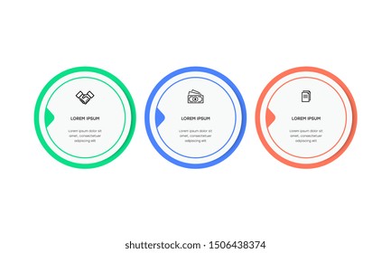 Infographic. Vector Infographic design template with icons and 3 numbers options or steps. Can be used for process diagram, presentations, workflow layout, banner, flow chart, info graph.