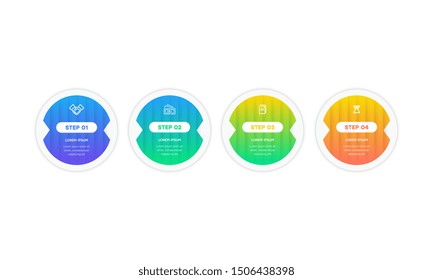 Infographic. Vector Infographic design template with icons and 4 numbers options or steps. Can be used for process diagram, presentations, workflow layout, banner, flow chart, info graph.