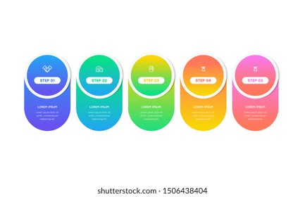 Infographic. Vector Infographic design template with icons and 5 numbers options or steps. Can be used for process diagram, presentations, workflow layout, banner, flow chart, info graph.