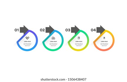 Infographic. Vector Infographic design template with icons and 4 numbers options or steps. Can be used for process diagram, presentations, workflow layout, banner, flow chart, info graph.