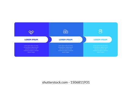Infographic. Vector Infographic design template with icons and 3 numbers options or steps. Can be used for process diagram, presentations, workflow layout, banner, flow chart, info graph.
