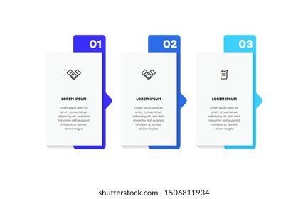 Infographic. Vector Infographic design template with icons and 3 numbers options or steps. Can be used for process diagram, presentations, workflow layout, banner, flow chart, info graph.