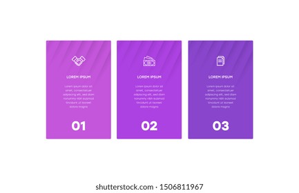 Infographic. Vector Infographic design template with icons and 3 numbers options or steps. Can be used for process diagram, presentations, workflow layout, banner, flow chart, info graph.