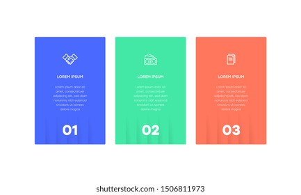 Infographic. Vector Infographic design template with icons and 3 numbers options or steps. Can be used for process diagram, presentations, workflow layout, banner, flow chart, info graph.