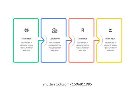 Infographic. Vector Infographic design template with icons and 4 numbers options or steps. Can be used for process diagram, presentations, workflow layout, banner, flow chart, info graph.