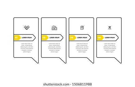 Infographic. Vector Infographic design template with icons and 4 numbers options or steps. Can be used for process diagram, presentations, workflow layout, banner, flow chart, info graph.