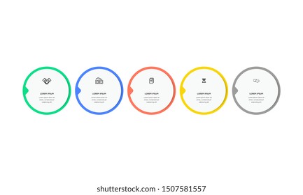 Infographic. Vector Infographic design template with icons and 5 numbers options or steps. Can be used for process diagram, presentations, workflow layout, banner, flow chart, info graph.