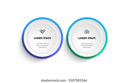 Infographic. Vector Infographic design template with icons and 2 numbers options or steps. Can be used for process diagram, presentations, workflow layout, banner, flow chart, info graph.