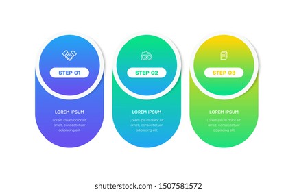 Infographic. Vector Infographic design template with icons and 3 numbers options or steps. Can be used for process diagram, presentations, workflow layout, banner, flow chart, info graph.