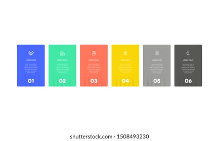 Infographic. Vector Infographic design template with icons and 6 numbers options or steps. Can be used for process diagram, presentations, workflow layout, banner, flow chart, info graph.