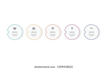 Infographic. Vector Infographic design template with icons and 5 numbers options or steps. Can be used for process diagram, presentations, workflow layout, banner, flow chart, info graph.