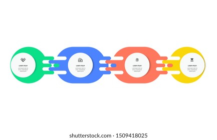 Infographic. Vector Infographic design template with icons and 4 numbers options or steps. Can be used for process diagram, presentations, workflow layout, banner, flow chart, info graph.