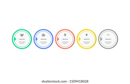 Infographic. Vector Infographic design template with icons and 5 numbers options or steps. Can be used for process diagram, presentations, workflow layout, banner, flow chart, info graph.
