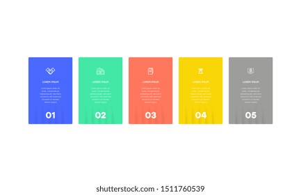 Infographic. Vector Infographic design template with icons and 5 numbers options or steps. Can be used for process diagram, presentations, workflow layout, banner, flow chart, info graph.
