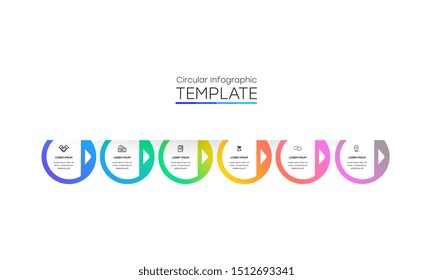 Infographic. Vector Infographic design template with icons and 6 numbers options or steps. Can be used for process diagram, presentations, workflow layout, banner, flow chart, info graph.