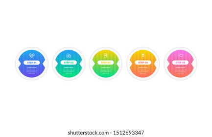 Infographic. Vector Infographic design template with icons and 5 numbers options or steps. Can be used for process diagram, presentations, workflow layout, banner, flow chart, info graph.