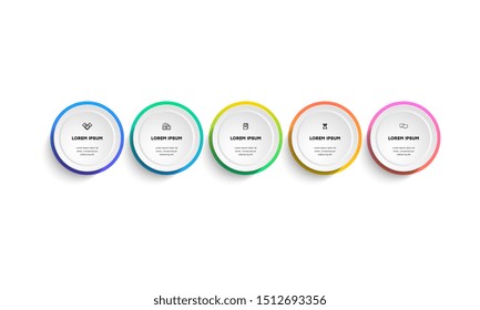 Infographic. Vector Infographic design template with icons and 5 numbers options or steps. Can be used for process diagram, presentations, workflow layout, banner, flow chart, info graph.