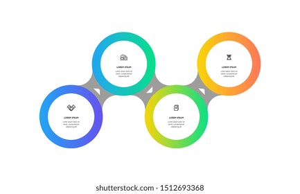 Infographic. Vector Infographic design template with icons and 4 numbers options or steps. Can be used for process diagram, presentations, workflow layout, banner, flow chart, info graph.