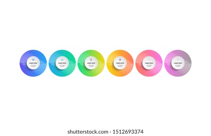 Infographic. Vector Infographic design template with icons and 6 numbers options or steps. Can be used for process diagram, presentations, workflow layout, banner, flow chart, info graph.