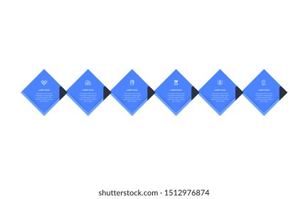Infographic. Vector Infographic design template with icons and 6 numbers options or steps. Can be used for process diagram, presentations, workflow layout, banner, flow chart, info graph.