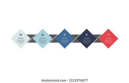 Infographic. Vector Infographic design template with icons and 5 numbers options or steps. Can be used for process diagram, presentations, workflow layout, banner, flow chart, info graph.