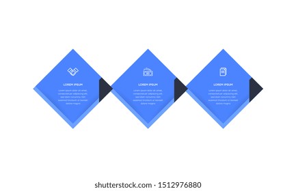 Infographic. Vector Infographic design template with icons and 3 numbers options or steps. Can be used for process diagram, presentations, workflow layout, banner, flow chart, info graph.
